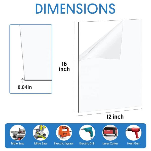 5*7 Inch Organic Glass Plate 10 Pieces Display Racks for Home or Office Decor