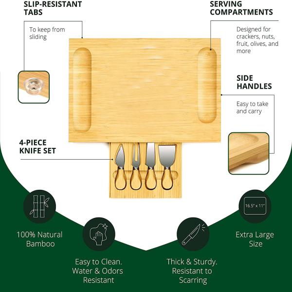 Поставки ремесел бамбукового подноса сервировки блюда сыров мясной закуски деревянные