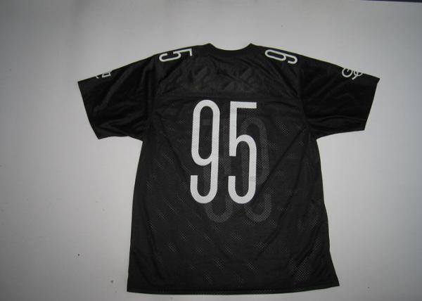 Lycra Black Polyester Mesh T Shirt White Silk Screen Printing For Sports