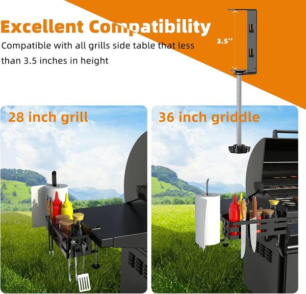 Montador de pinças 28/36 Grill Griddle Caddy com porta-toalhas de papel