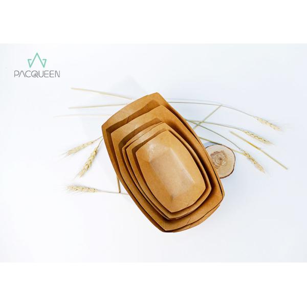 Boat Shaped Take Out Food Trays , Disposable Fast Food Trays For Beef / Steak