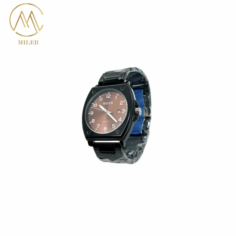 Miler Stainless Steel Quartz Watch 30m Waterproof Golden Dial