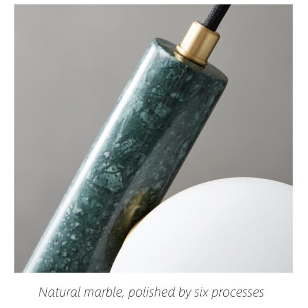 Nordic Creative Natural Marble Chandelier Bedroom Restaurant Bar Luxury Brass Lamp
