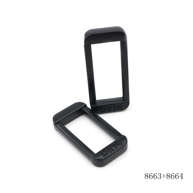 Zinc Alloy Rectangle Square Loop Buckle 31mm Inner Height Black Metal Strap Keeper Bag Hardware for Handbag Backpack Webbing