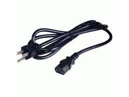 3 norte-americanos Pin Power Cord, cabo de alimentação preto do monitor do computador