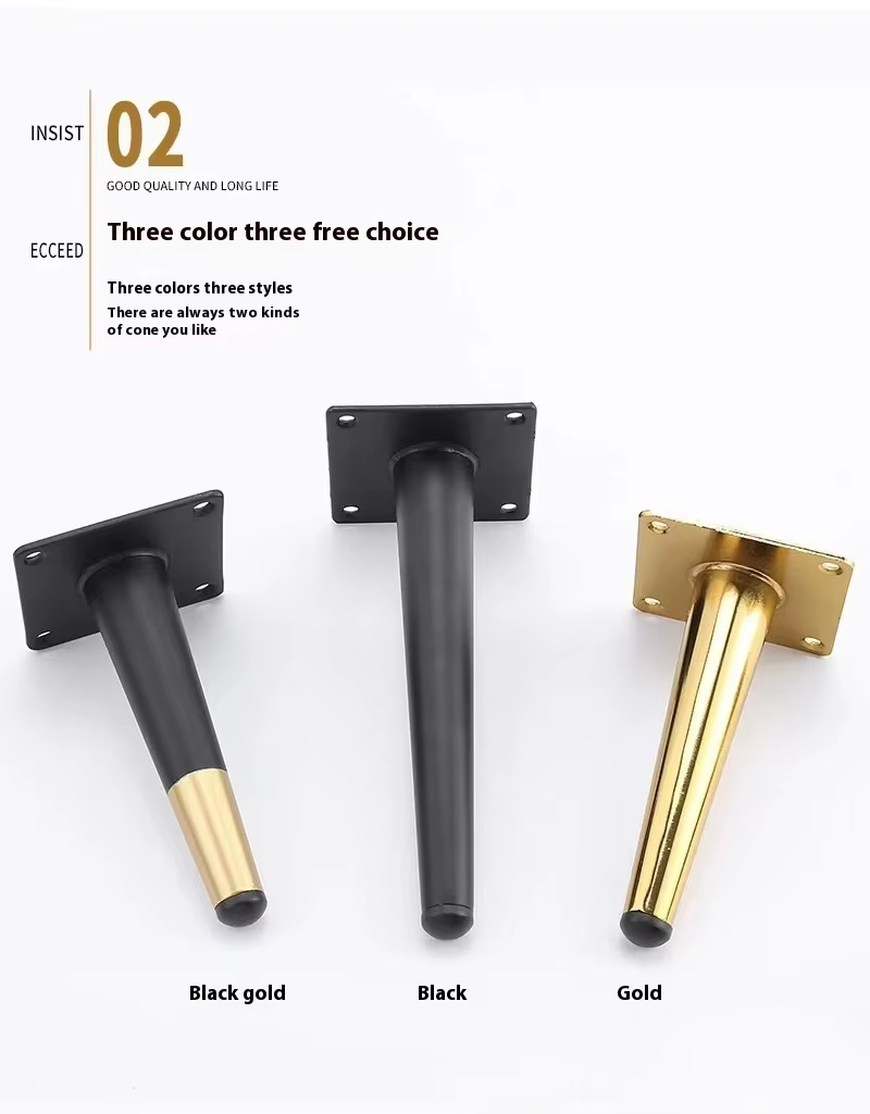 Brass Inclined Conical Leg for Furniture for Coffee Tables Chairs Beds Cabinets Sofas Gold Chromium Iron for Kitchen Hotel Use