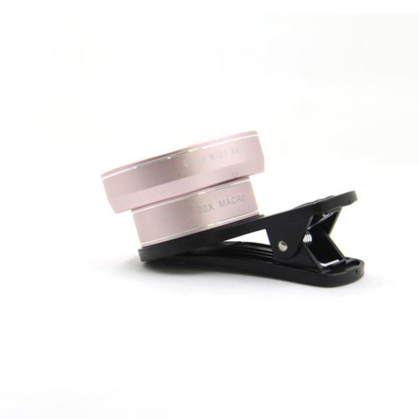Rose Gold External Phone Camera Lens 0.45X Wide Angle Smartphone Macro Lens