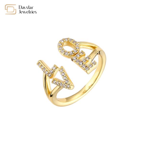 O zirconita da joia do ouro do diamante 18k do coração do amor soa faixas ajustáveis da letra