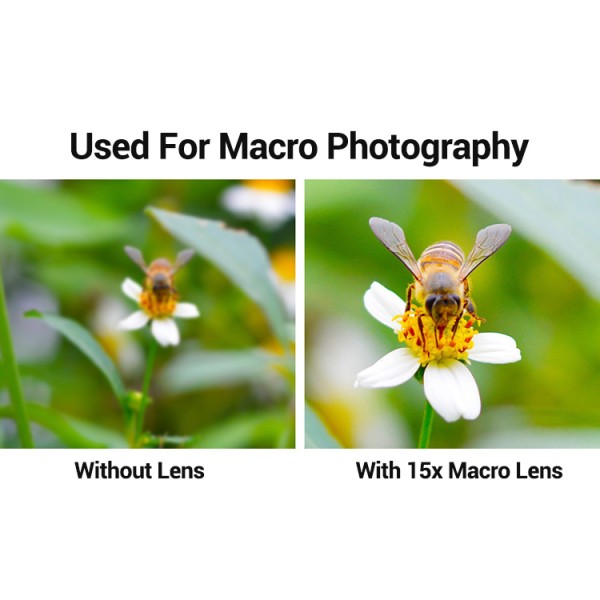 Customized Phone Camera Lens 15x Magnification Macro Lens With LED Light And 3 Stops Adjustment