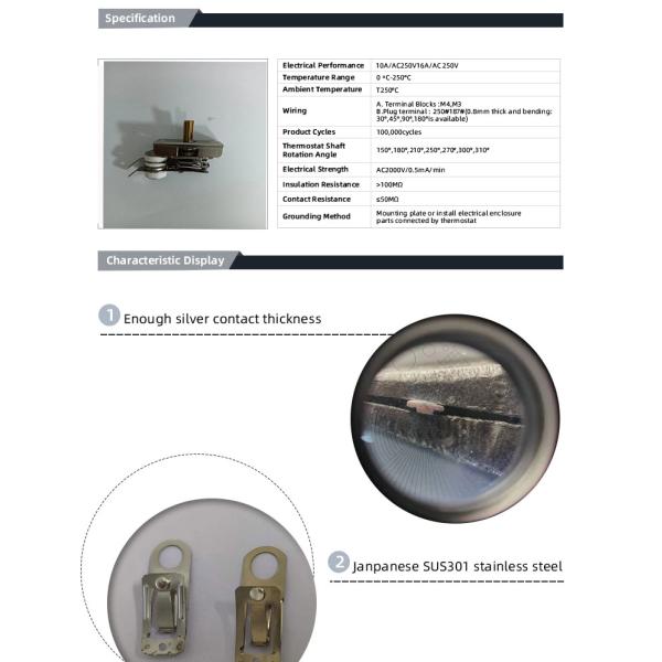 125V/16A Voltage Current Electric Stove Temperature Controller Thermostat 50-250 C