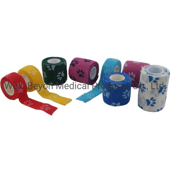 1 2 3 4 Self Adherent Cohesive Tape Paw Print Vet Wrap Printed