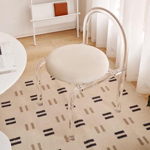 Mobiliário acrílico moderno sob medida cadeira de mesa acrílica 43X45X73cm Para quarto