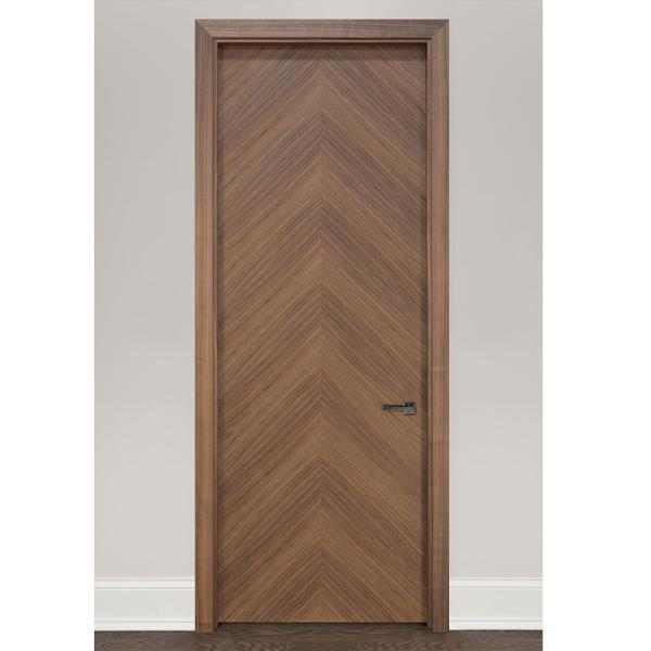 OEM Interior Wood Doors Durable Panel Bedroom Beige Grey Melamine Interior Door With Lock