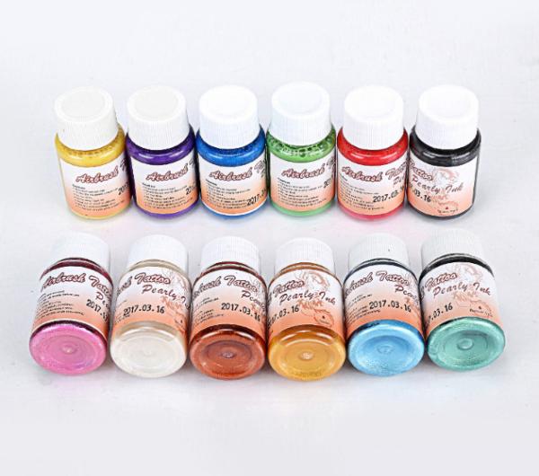 Body Art Tattoo Accessories Professional Airbrush Makeup Tattoo Pearly Ink 12 Colors