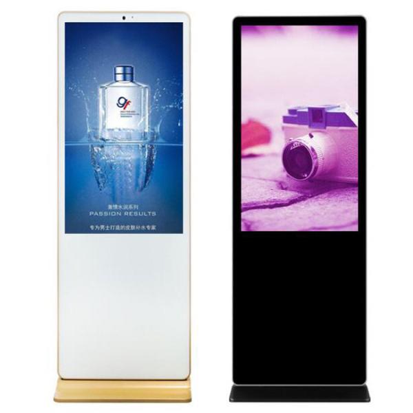65 inch floor stand LCD totem Kiosk advertising signage monitor UHD 4K resolution supportHD-MI DP VGA input