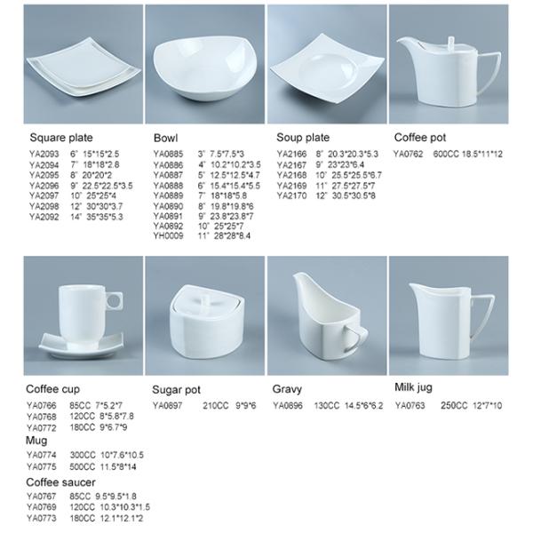 OEM ODM High Temperature Square Ceramic Dinnerware Sets