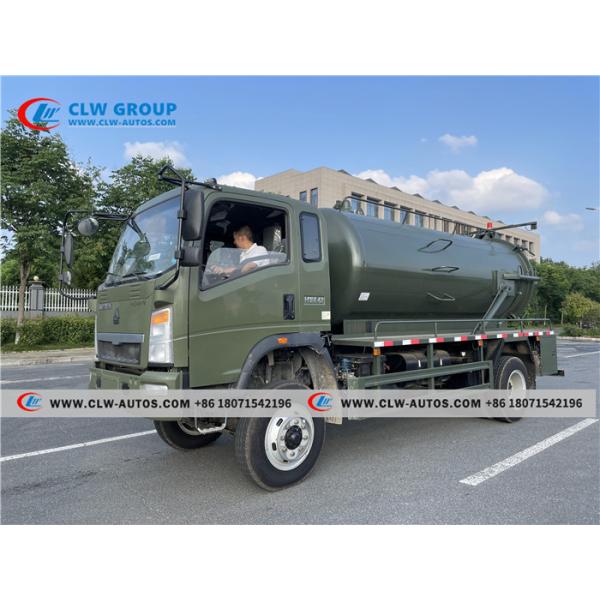 HOWO 4X4 Внедорожный канализационный вакуумный грузовик 8м3