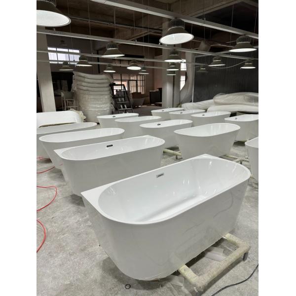Wall Side Pure Acrylic Freestanding Bathtub Narrow Rim Border Initial Payment Within 1