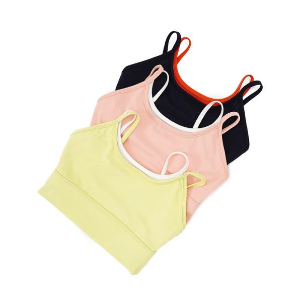 Das mulheres cor-de-rosa do lazer de Custom Logo Ladies Sports Bras Yellow do fabricante da fábrica do Oem veste do exercício