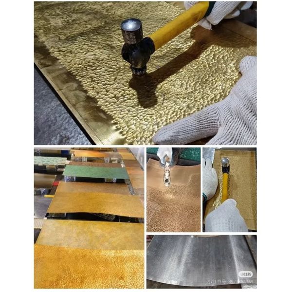 Láminas de acero inoxidable martillado a mano resistentes a la intemperie para cubiertas de patio al aire libre