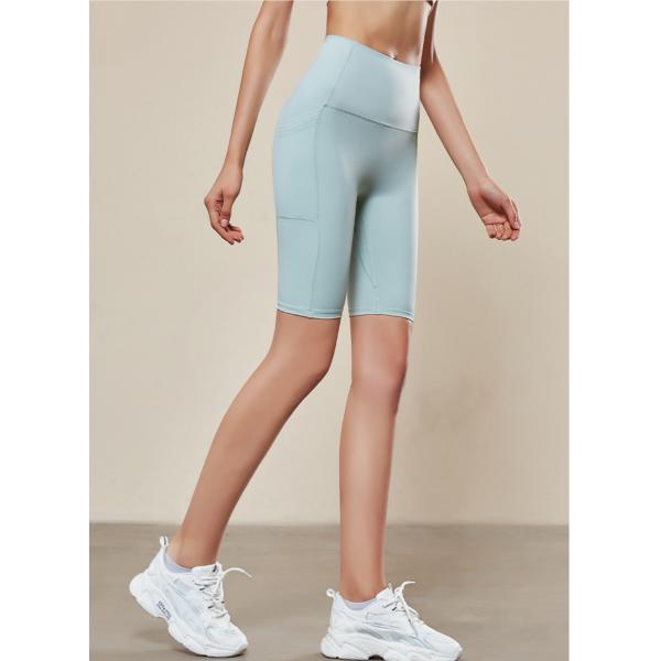 Брюки йоги Waisted Sportswear фитнеса женщин высокие с велосипедистом лета разминки карманов