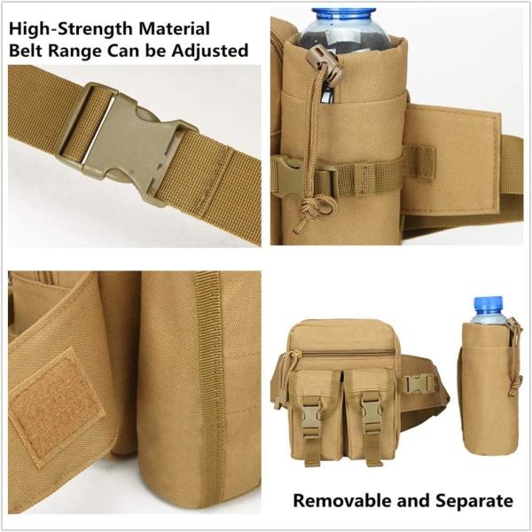 Tactical Waist Bag Military Fanny Pack, Utility Belt With Water Bottle Holder, Suitable For Hiking Mountaineeri