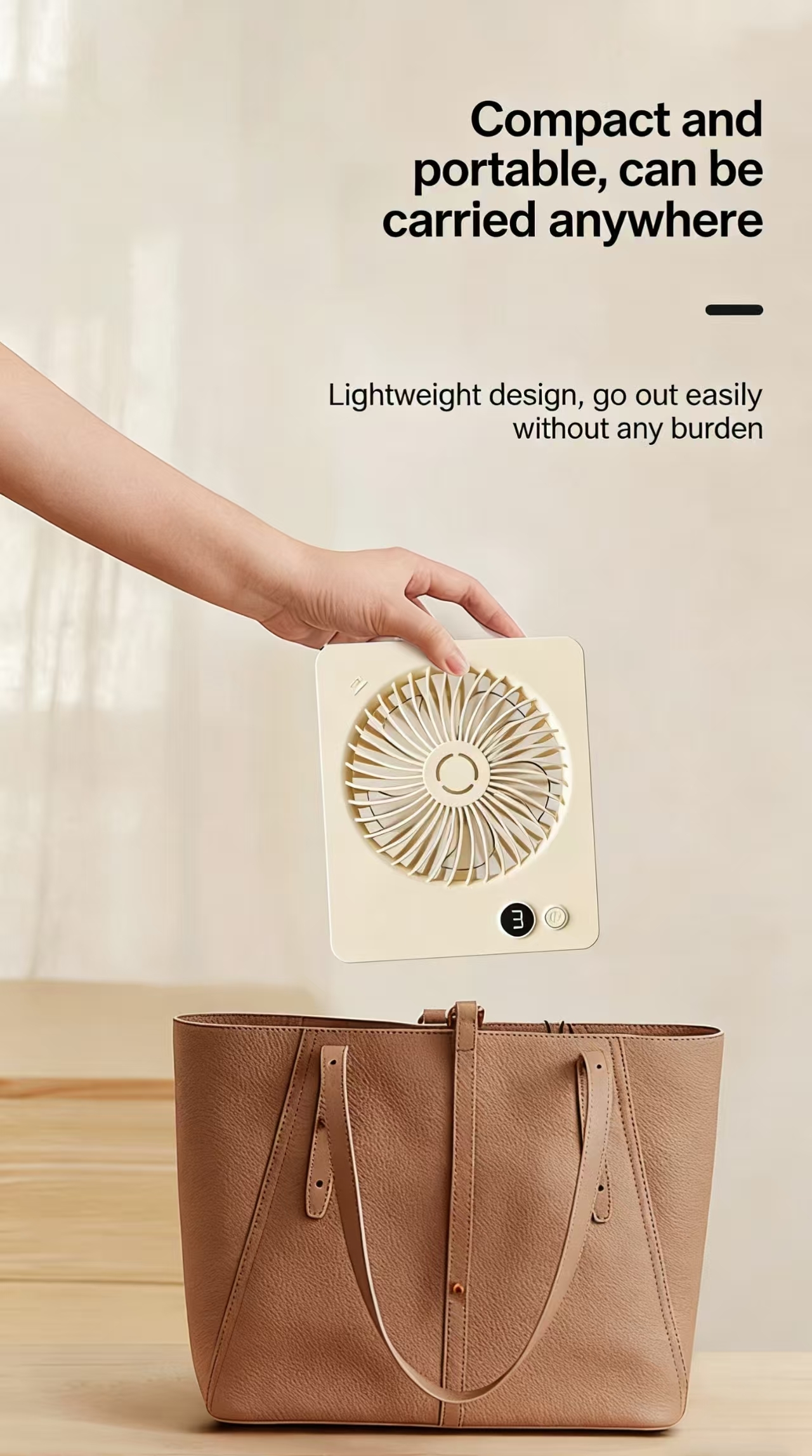 Ultra Thin Wall Mountable Desktop Fan , USB Rechargeable Portable Fan For Office