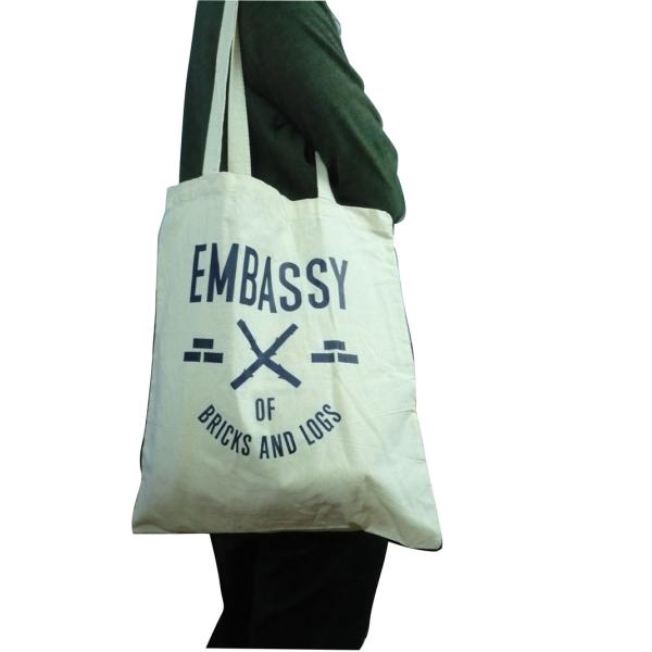Eco - friendly Embassy Natrual Printed Plain Cotton Recycled Reusable Carrier Bags