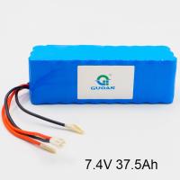 Batería de ión de litio rectangular 7.4V, batería de litio 37.5Ah 18650 recargable