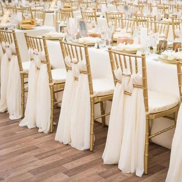 High Durability Stackable Wedding Chairs European Style Metal Leather Dining Chair