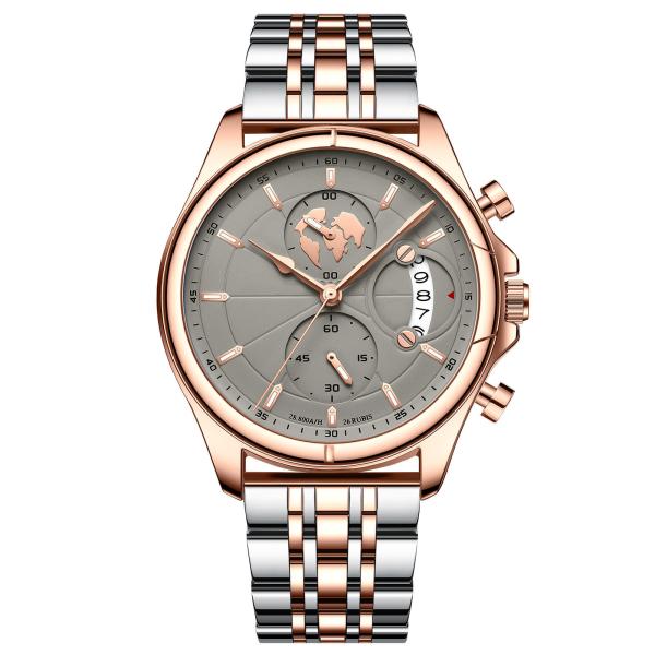 Sport Style Stainless Strap Watch Big Dial Quartz Wrist Watches For Men