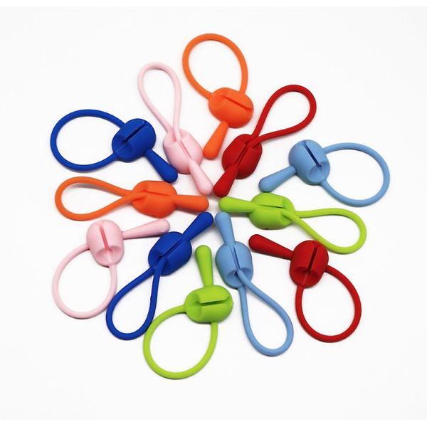 Silicone Solid Wire Bundler Buckle Desktop Strap-On Headphone Data Cable Organizer Stretch Silicone Rope Cable Ties Product