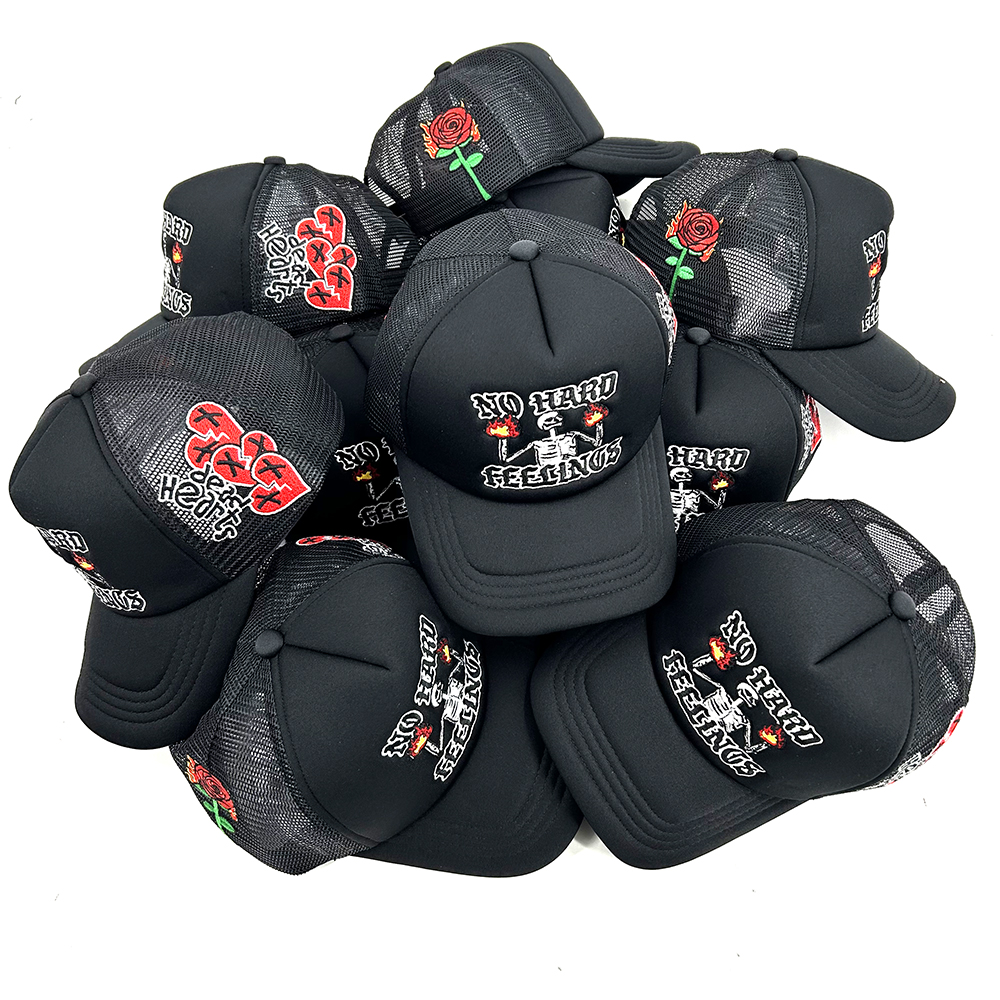 Custom Embroidery Trucker Hats With Screen Printing logo Plain Foam