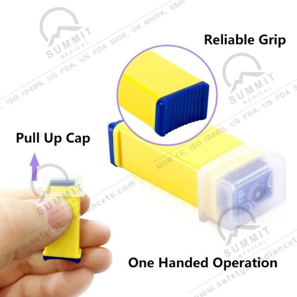 Медицинский одноразовый безопасный кровяной ланцет 28G 1,8 мм с вытяжной крышкой