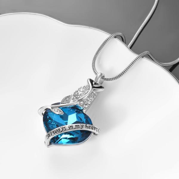 Heart Shape Cremation Jewelry Keepsake Holder Necklace Stainless Steel Urn for Ashes