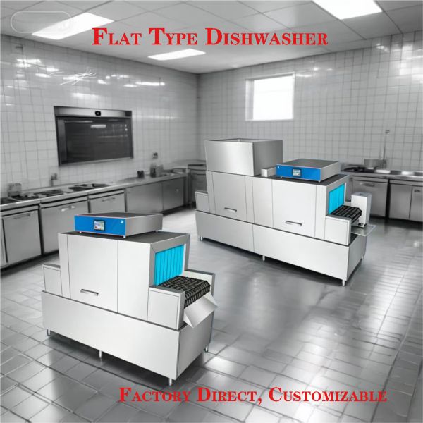 Flat-type Dishwasher for Canteens and Restaurants, Fully Automatic Continuous Tableware Washing Machine