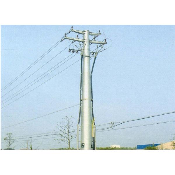 5 - 70m Power Monopole Transmission Tower Tensile Tested High Capacity, Steel Transmission Tower