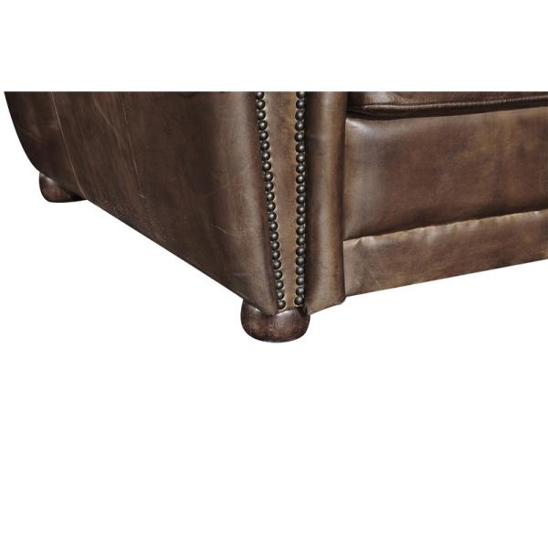 35'' Vintage Cigar Leather Leisure Armchair With brass nail heads handworkcraft