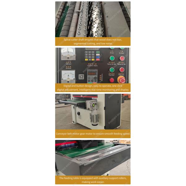 Precision Planing with 1000mm Industrial Wood Thicknesser Planer and Helical Cutter