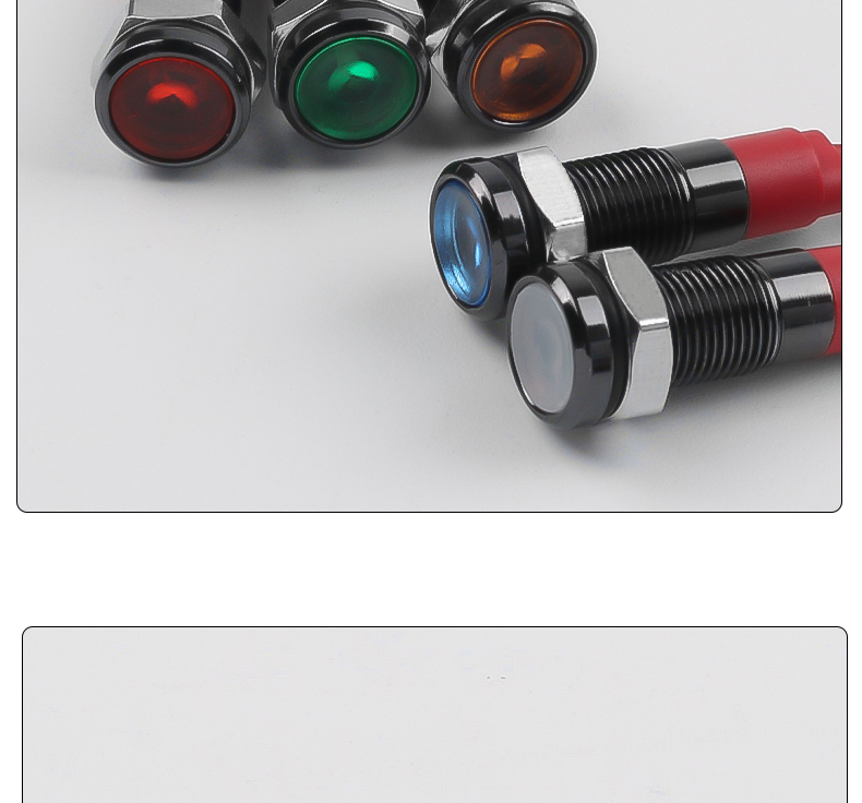 Versatile 6mm Oxidized Black Metal LED Indicator Lights Durable Wire Connection Compatible with 3V 6V 12V 24V 110V 220V
