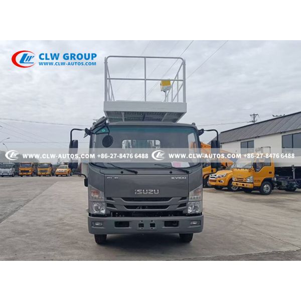 Isuzu KV100 4x2 23-Meter Aerial Work Platform Truck with 300kg Stainless Steel Platform and CAN Bus & Wireless Remote Control