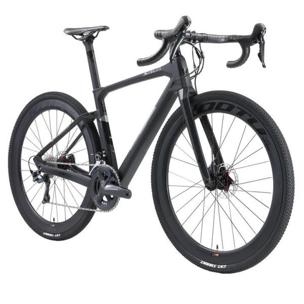 Black Red SAVA Gravel Bike Racer 700cx40c Trail Double Disc Brake