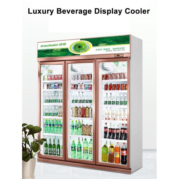 3 Glass Doors Beverage Display Fridge Drinks Cooler With Adjustable Shelves