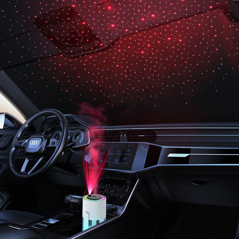 Factory Customized Logo Ultrasonic Mist Mini Portable USB Led Night Light Starry Projector Air Humidifiers for Car