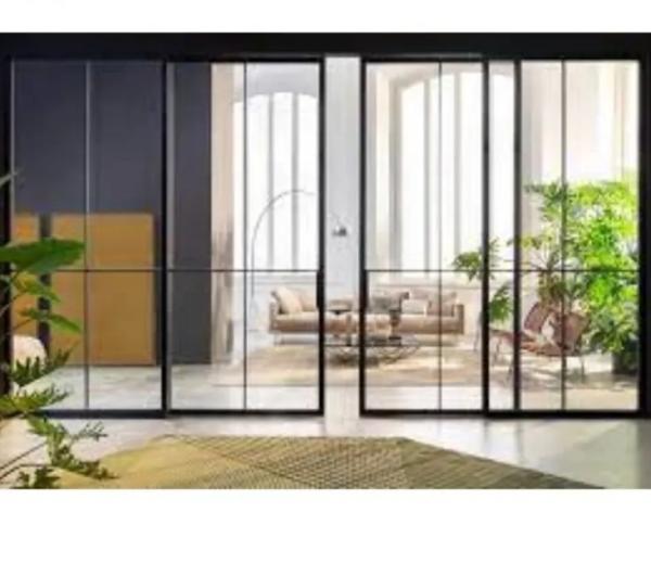 Automatic Sliding Door System Interior Narrow Frame Trackless Aluminum Alloy Sound Insulation Glass Sliding Doors