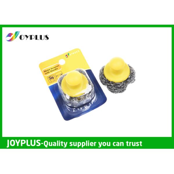 Eco Friendly Stainless Steel Cleaning Pads , Kitchen Scouring Pad With Handle