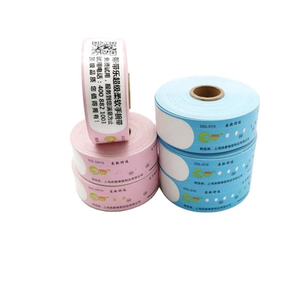205*25mm Disposable Waterproof Qr Code Custom Printing Paper Event Thermal Wristband