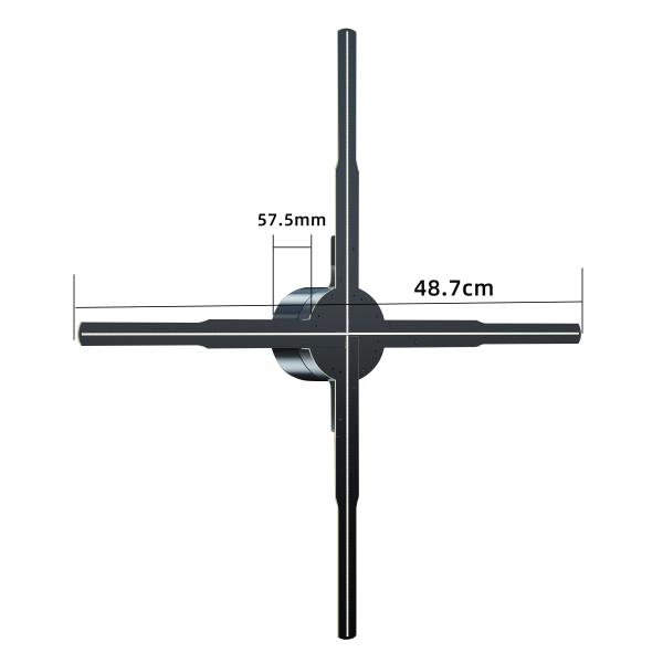 100cm 2 Blades 3D Hologram Fan Hospitals' Revolutionary Product 1.692MM Contrast Ratio
