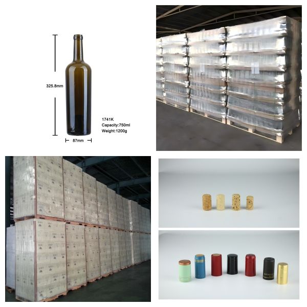 Ultra Luxury Cork Top Empty Wine Glass Bottle 750ml  For Icon Wine 1200g 1741K-1