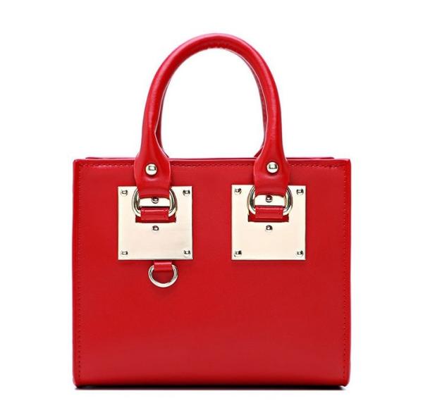2016 spring and summer new European style leather leather handbag female retro iron square